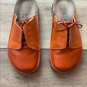 Birkenstock Alpro Lace Leather Shoes orange